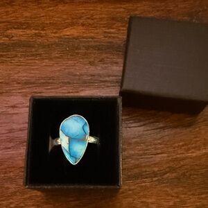 Blue Peacock Sterling Silver Ring